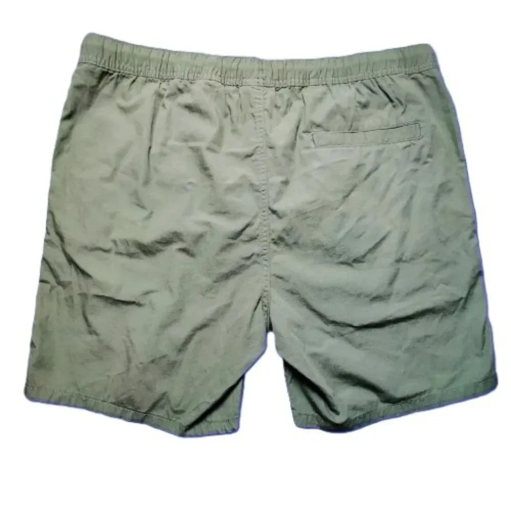 H&M Men’s Olive Green Drawstring Shorts Cotton Casual Regular Fit XL